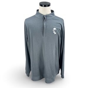 Swannies Mens 2X-Large Gray 1/4 Zip Performance Pullover Long Sleeve Golf Shirt